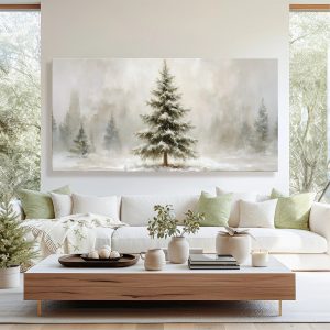 Snowy Christmas Tree Christmas Wall Art suitedtosucceed