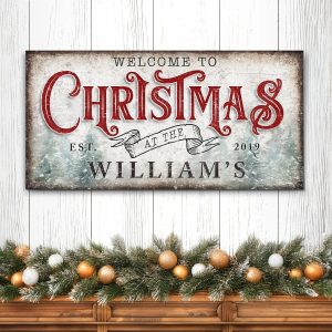 Family Welcome To Christmas Sign IV suitedtosucceed