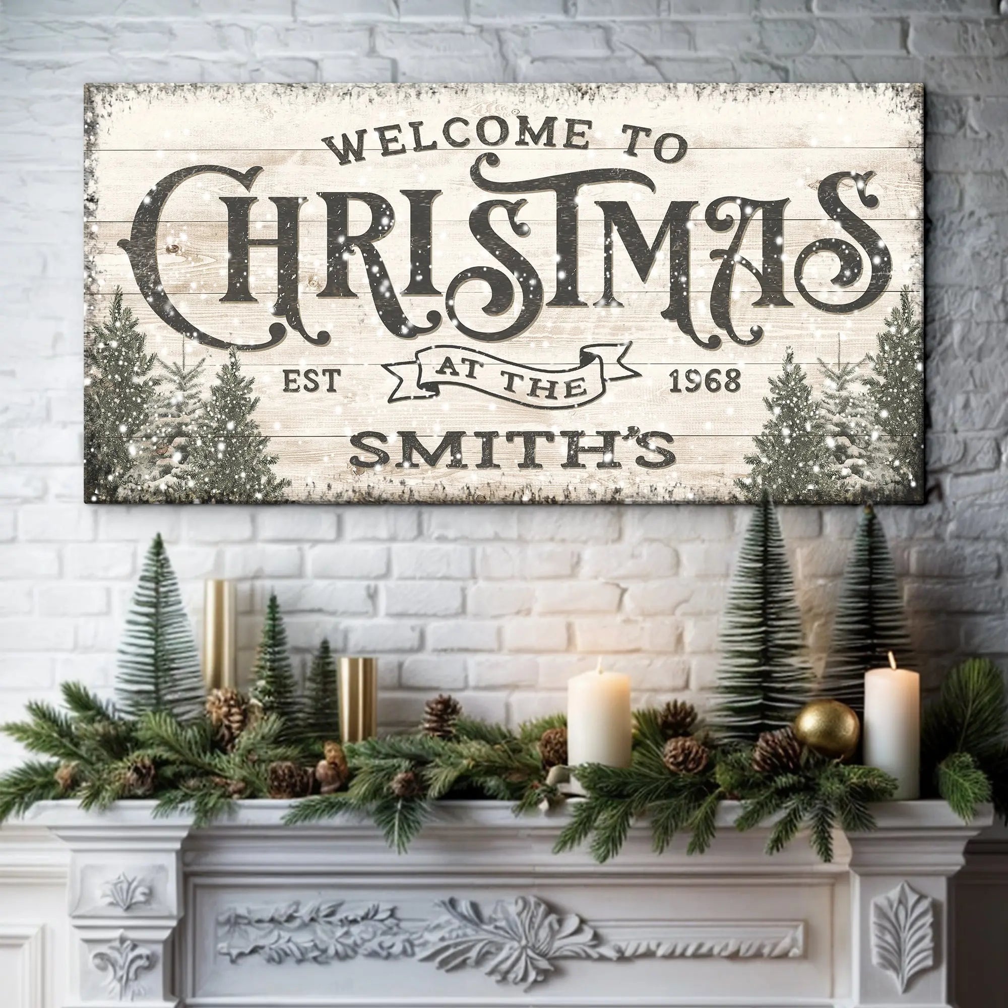 Family Welcome To Christmas Sign III suitedtosucceed